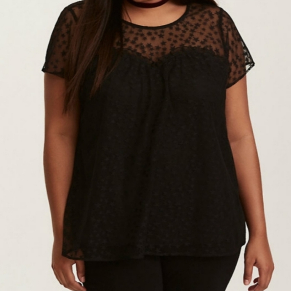 Torrid Black Star Blouse 3XL